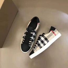 top quality Casual Shoes House Cheque Cotton Leather Sneakers Striped Vintage Designer Luxury Men Sneaker T