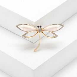 Brooches Creative Opal Dragonfly Brooch For Women Unisex Fashion Alloy Insect Pin Ladies Coat Sweater Clothing Accessories Banquet Gifts