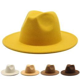 Wide Brim Hats Bucket Fashion Formal Fedora Hat Camel Panama Cap Fedoras Gorras Para Mujer Luxury Man for Women 230825