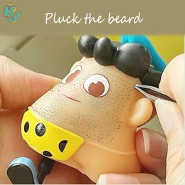 Decompression Toy Novelty Plucking Blackhead Fidget Toys Cartoon Pulling Hair Beard Skin Picking Keychain Pimple Anti Stress for Kids Adult Gift 230826