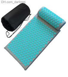 Spike Acupuncture Massage Yoga Mat Cushiont/Pillow Massager (appro.67*42cm)Acupressure Cushion Stress Relieve Back Body Pain Mat Q230826