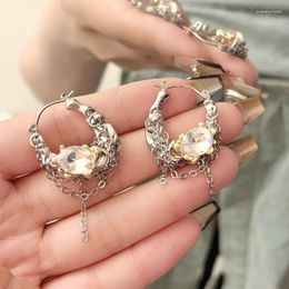 Hoop Earrings Design Fashion Hiphop Korean Tassel Chain Metal Big For Women Jewellery