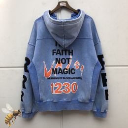 Men s Hoodies RRR123 Hoodie Men Women Embroidery High Quality Puff Pastry Print Vintage Heavy Fabric Blue Sweater 230826