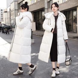 Women's Trench Coats Extended Down Coat 2023 Winter Korean Version Loose Cotton