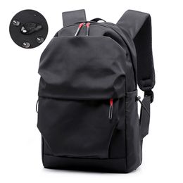 School Bags Multifunctional Computer Waterproof Backpack Men Luxury Student Casual Pleated Backpacks 15.6 Inches Laptop Bag Pack 230826