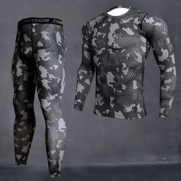 Men's Thermal Underwear Men's Camouflage Thermal Underwear Set Long Johns Winter Thermal Underwear Base Layer Men Sports Compression Long Sleeve Shirts 230825