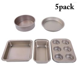 Baking Moulds 5Pcs Kitchen Cake Mould Set Non Stick Pan Bakeware Carbon Steel Tools Heat-Resistant Mousse Moulds