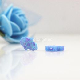 Loose Gemstones (5pcs/lot ) OP06 Light Blue Synthetic Hand Fatima Opal Stone 8x10mm Hamsa For Jewellery