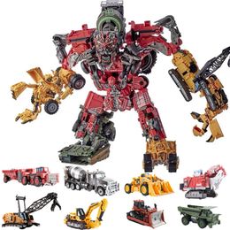 Transformation toys Robots AOYI 8 IN 1 Big Devastator Transformation Action Figure Toys Robot Car Anime Series Model Classic Boy Kids Gift DD03 DD04 230825