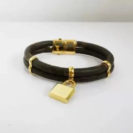 bracelet designer for women designer bracelet Luxury High Feeling Fashion Leather Bracelet 18K Gold Plated Titanium Alloy Pendant Women's Bracelet