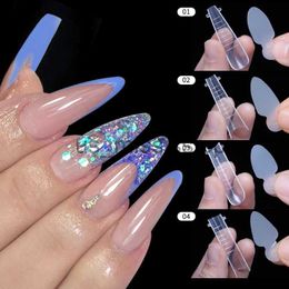 False Nails 24Pcs Reused Soft Silicone Pad French Line Nail Forma Dual Sticker for Dual Forms Manicure Extension Mold Tools Accessories x0826