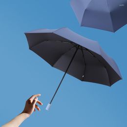 Umbrellas Umbrella: Enlarged Reinforced Folding Rain And Shine Umbrella Black Plastic Sunshade Men's Women's Sun Simple