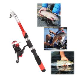 Combo Lixada Fishing Rod Reel Combo Full Kit 2pcs 2.1mtelescopic Fishing Rods 2pcs Spinning Reels Fishing Lures Hooks Accessories Bag