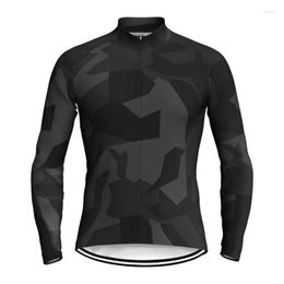 Racing Jackets Pro Cycling Jersey Jacket MTB Bike Long Shirt Race Sport Team Wear Road Motocross Mountain Pocket Polyester Full Zipper Camo