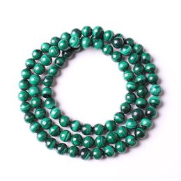 Bangle Authentic Malachite Natural Stone Bracelets 6mm Round Beads Bracelets For Women Men 3 layers Hand Wrist Bracelet Jewelry