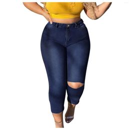 Women's Jeans Denim For Women High Waisted Pure Cut Burr Front Long Back Pants Woman Clothing