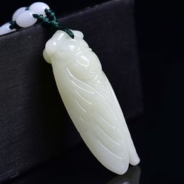 Xinjiang Hetian Jade gişe rekorları kıran Jade Cicada Cicada Cicada Kolye Erkek ve Kadın Arkadaşlar İçin Doğum Günü