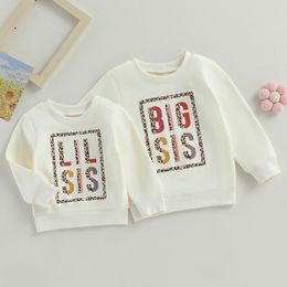 Family Matching Outfits Citgeett Autumn Kids Toddler Girls Sweatshirts Long Sleeve Leopard Letter Print Loose Pullovers Fall Tops Clothes 230826