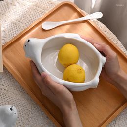 Bowls Creative Polar Bear Shaped Noodles Bowl Animal Series Cute White Fruit Smoothie Home Decoration Large Noodle