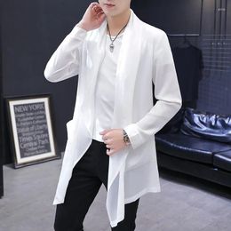 Men's Trench Coats 2023 Ultra-thin Windbreaker Mid-length Summer Sun Protection Clothes Coat Men Clothing Trend Korean Version Handsome