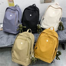 LL Mochilas unissex para estudantes Bolsa para laptop Bolsas de exercícios Mochilas de viagem Unissex Mochila escolar ao ar livre Mochila ajustável Mochila sem chaveiro