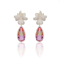 Dangle Earrings Cubic Zircon CZ For Wedding Pearl Earring Bridesmaid Women Girl Birthday Party Jewellery CE11124