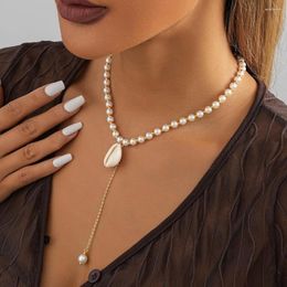 Pendant Necklaces Fashion Retro Elegant Pearl String Imitation Shell Necklace Simple Exquisite Charm For Women Jewellery Gift