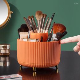 Storage Boxes 2023 360° Rotating Brush Box Desktop Cosmetic Portable Eyeliner Holder Skincare Pen Organizer Stand Double Rotatable