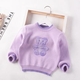 Pullover Girls Sweter Koreańskie dziecięce ubrania jesień topy dla dzieci pullover sweter dla dzieci niedźwiedź dzianiny dziewczęta swetry 230826