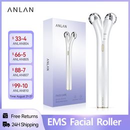 Face Massager ANLAN EMS Face Roller Electric V Face Massagers Microcurrent Face Lift Beauty Machine Slimmer Double Chin Massage Skin Care Tool 230826