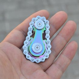 Spinning Top 1pcs Fingertip Toys Gyro Sprocket Flywheel Fingertip Gear Fidget Toy Roadbike Metal Spinner Kids Christmas Chain Gifts Spin W1w8 230826