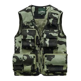 Men's Vests Spring Autumn Outdoors Military Black Camouflage Jacket Fashion Fishing Vests For Men's Pocket Pography Casua Waistcoat 230827
