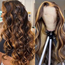 Highlight Body Wave Brazilian 13x6 Hd Frontal for Women Glueless Blonde Lace Front Wig Human Hair