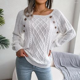 Men's Sweaters Women Casual Square Collar Buttons Long Sleeve Knitted Pullovers And For Autumn Winter 2023