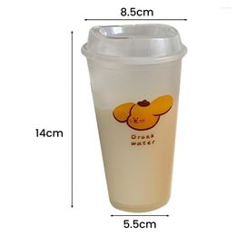 Water Bottles Easy To Carry Plastic Cup Food Grade Coffee Heat-resistant Drink Cartoon Puppy Bottle