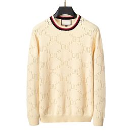 Designer masculino suéter preto e branco amarelo café malha lã quente clássico xadrez listra roupas de marca moda casual manga longa luxo mens suéter M-3XL