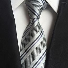 Fliege für Herren, 8 cm, modisch, weiß, grau, lila, gestreift, gelbe Krawatte, roter Hochzeitshals für Männer, formelle Business-Anzug-Krawatten