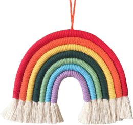 Rainbow Wall Hanging Hand Woven Hanging Macrame Tapestry Decoration Tassels Shaped Hangings for Home Room Decor 1224581