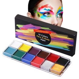 Body Paint Halloween Party Face Painting Kit 12 Color Face Makeup Body Paint | Professional Pigment Saturated Makeup Palette Art Theater 230826