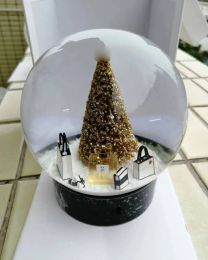 2023 Edition CClassics Snow Globe With Golden Christmas Tree Inside Crystal Ball for Special Birthday Novelty VIP Gift