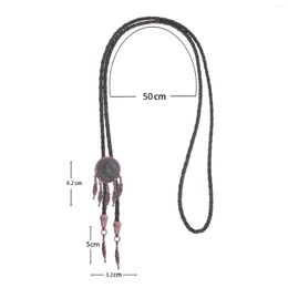 Bow Ties Vintage Bolo Tie PU Leather Rope Western Necktie Necklace For Party Cosplay