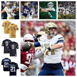 Georgia Tech Yellow Jackets Football Jersey 24 Steven Jones Jr. 45 Ashton Heflin 17 Rodney Shelley 99 D'quan Douse 55 Corey Robinson II 81 Luke Benson 52 Austin