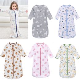 Sleeping Bags Cotton Baby Long Sleeve Sleeping Bag Kids Pyjamas Anti-Kicking Cocoon For born Envelope Sleep Sack Bedding For 0-18M 230826