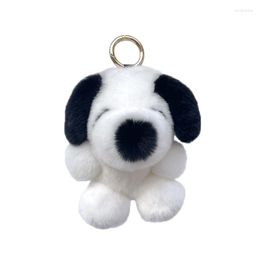 Keychains Luxury Cute Fluffy Furball Puppy Keychain Keyring For Car Keys PomPom Jewellery Accessories Women Personalised Friendship Gift
