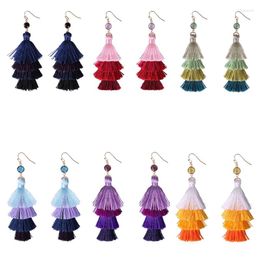 Stud Earrings KELITCH Bohemian Pearl Tassel 925 Silver Dangle Handmade Colour Drop Ring For Women