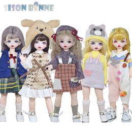 Dolls SISON BENNE 12 inch Height Fashion Doll Full Set Body Head Makeup Outfits Finished Gift 230826