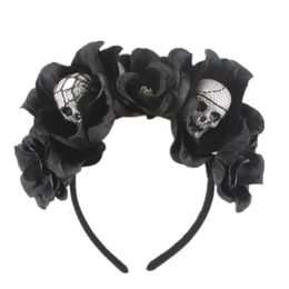 Headbands 1Pcs Halloween Headbands Simulation Flower Head Buckle Halloween Party Festive Headband Foam Skull Horror Headwear Accessories 230826