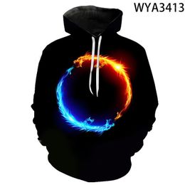 Men's Hoodies Fashion Casual Boy Girl Kids Yin And Yang Printed 3D Streetwear Men Women Children Sweatshirts Long Sleeve Tops