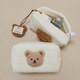 Waist Bags Portable Cute Bear Baby Toiletry Bag Make Up Cosmetic Diaper Pouch Items Organizer Reusable Cotton Cluth for Mommy 230826