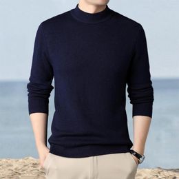Men's Sweaters Warm Long Sleeve Sweater Stylish Half-high Collar For Fall Winter Soft Anti-pilling Knits In Slim Fit Design